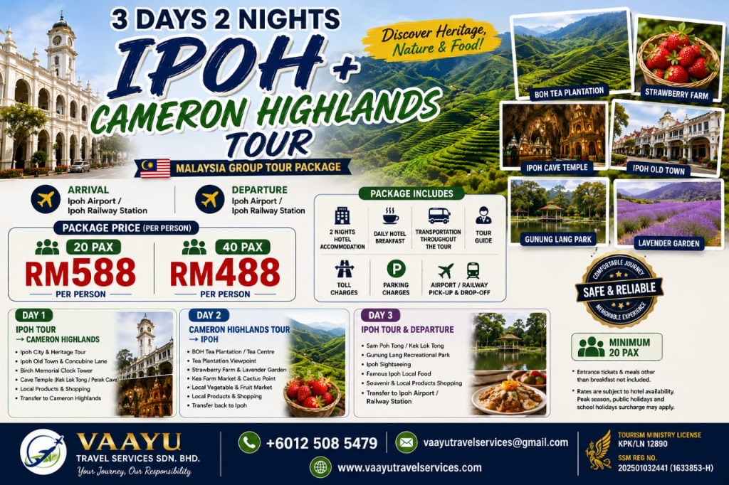 3D2N Ipoh & Cameron Highlands Tour Poster